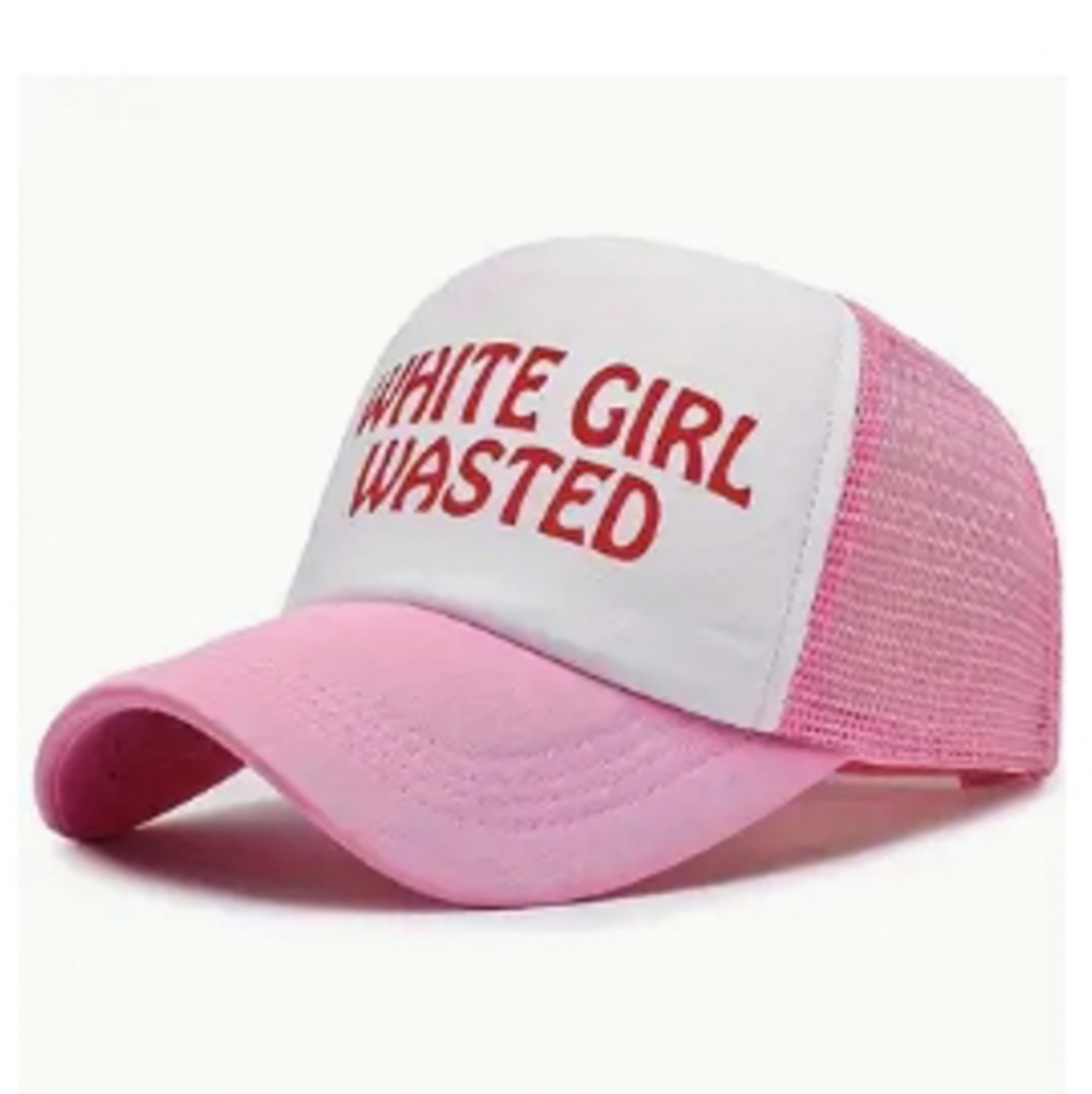 🌺White Girl Wasted Pink Trucker Hat Party Hats Hats With Sayings